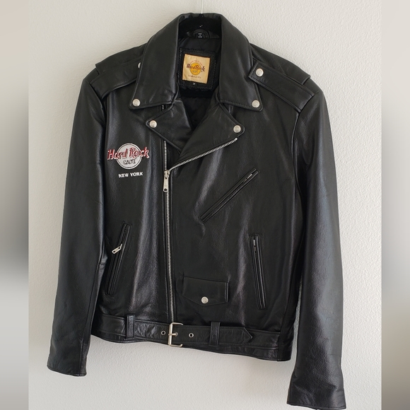Vintage Leather Jacket Hard Rock New York 1990s Medium Unique Rare Item - Picture 7 of 8